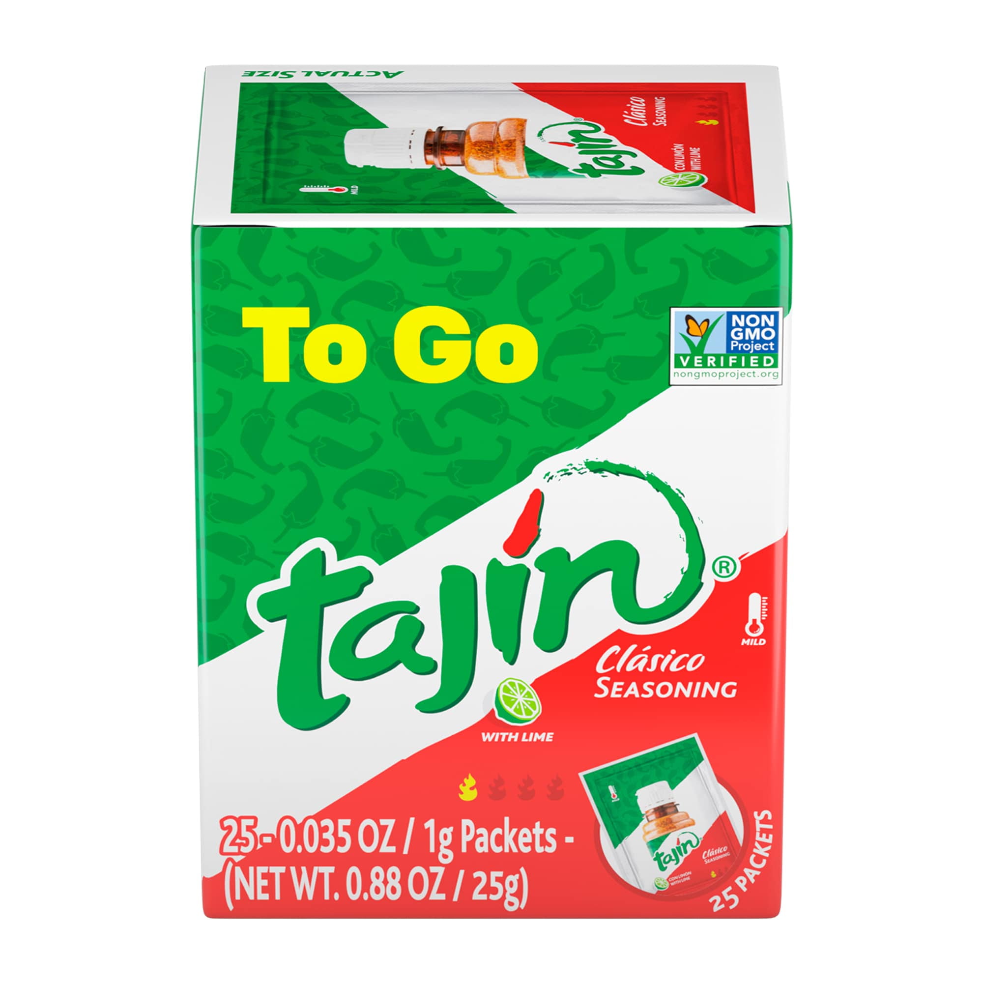 (25 Pack) Tajin® Clasico Seasoning, Mexican Chili Lime Seasoning To-Go Packets, 0.035 oz