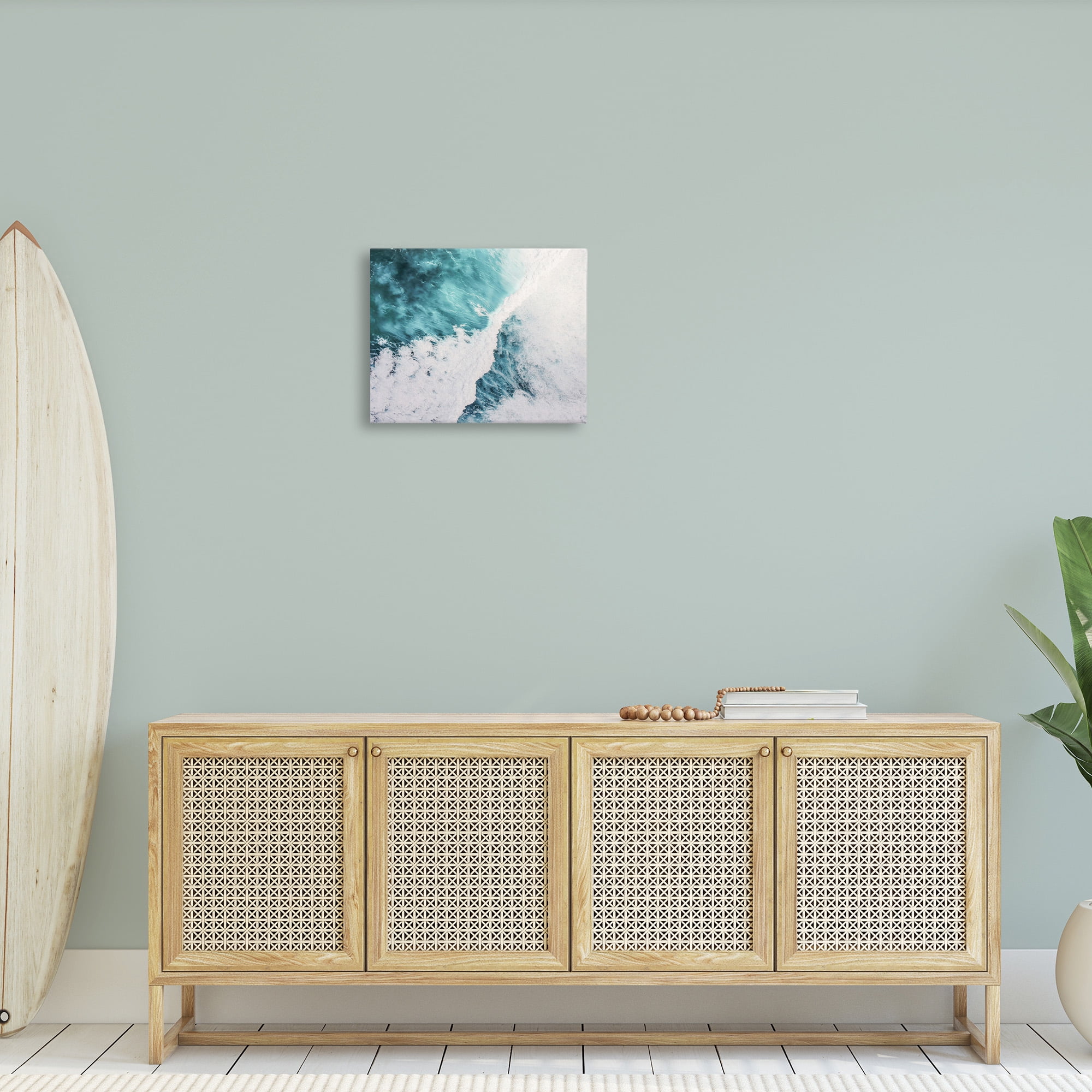 Stupell Industries Asymmetrical Splashing Waves Landscape Photography Gallery Wrapped Canvas Art Print Wall Art, 20 x 16