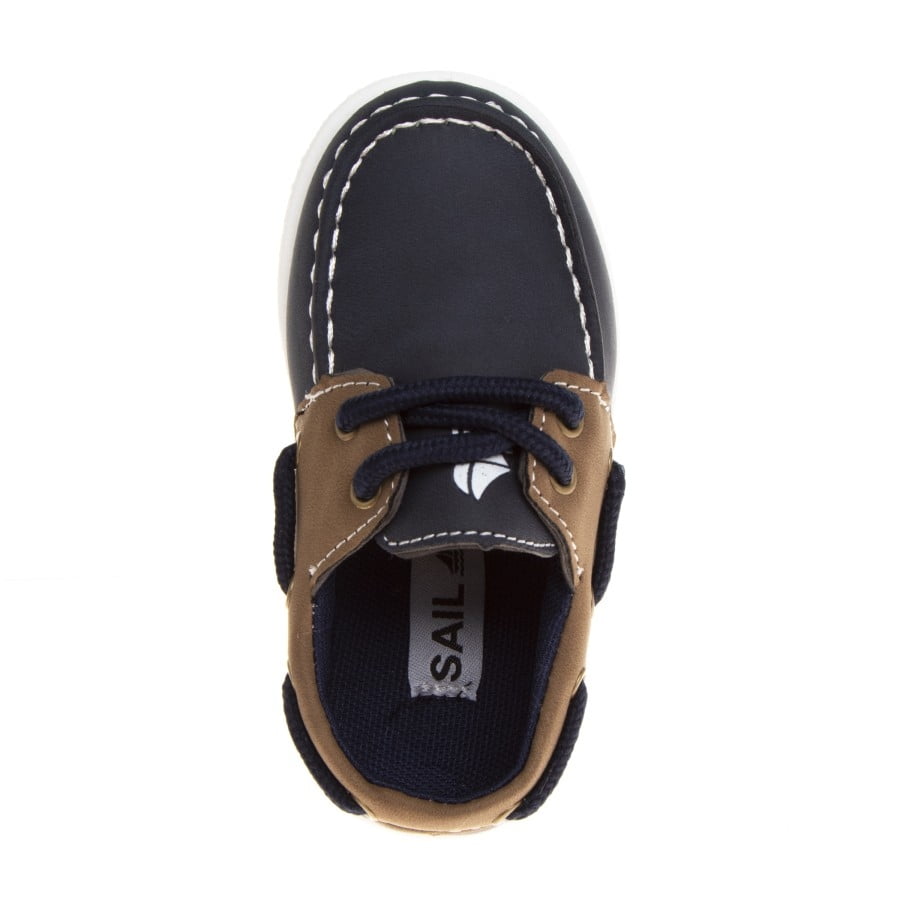 Sail Post Toddler Boys Lace-up Boat Shoes - Navy, 4