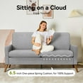 thumbnail image 3 of 68" Loveseat Sofa, Comfy Grey Linen Couches for Living Room, Mid Century Modern Love Seat Sofa, Tool-Free Setup Small Couches for Bedroom Office, 3 of 9