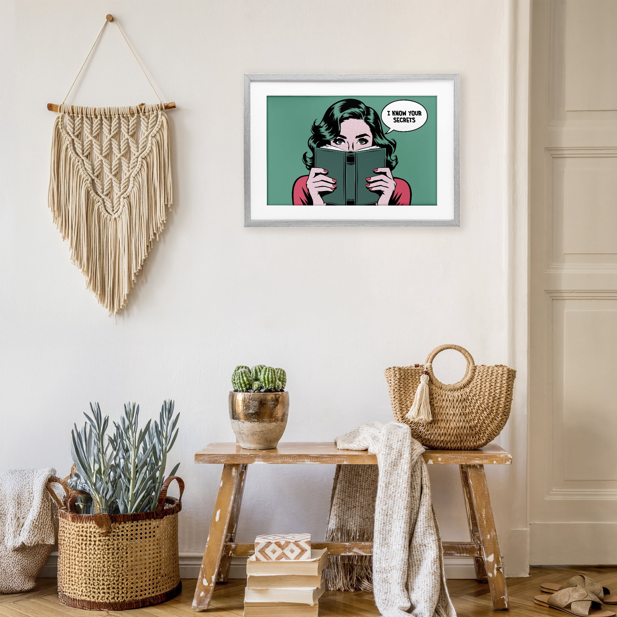 Stupell Industries Know Your Secrets Gray Framed Print Under Glass, design by Andreas Magnusson