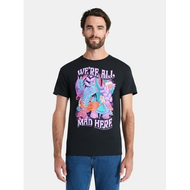 Alice in Wonderland, Men's & Big Men's Graphic Tee, All Mad Here, Sizes S-3XL