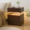 thumbnail image 3 of Night Stand Set 2 LED Nightstands for Bedroom Set of 2 Modern Bedside Table with 3 Drawers End Side Table, 3 of 16