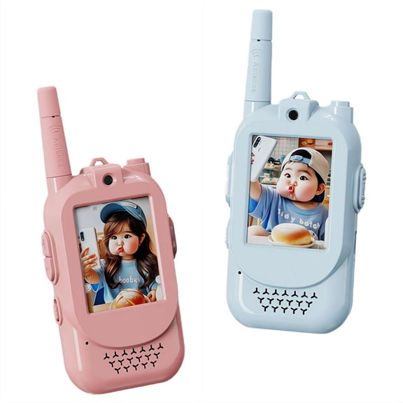 Kids Video Walkie Talkies with Camera, 2 Pack Rechargeable Walkie Talkies for Boys Girls, Long Range Outdoor Toys for Camping Hiking Birthday Gifts