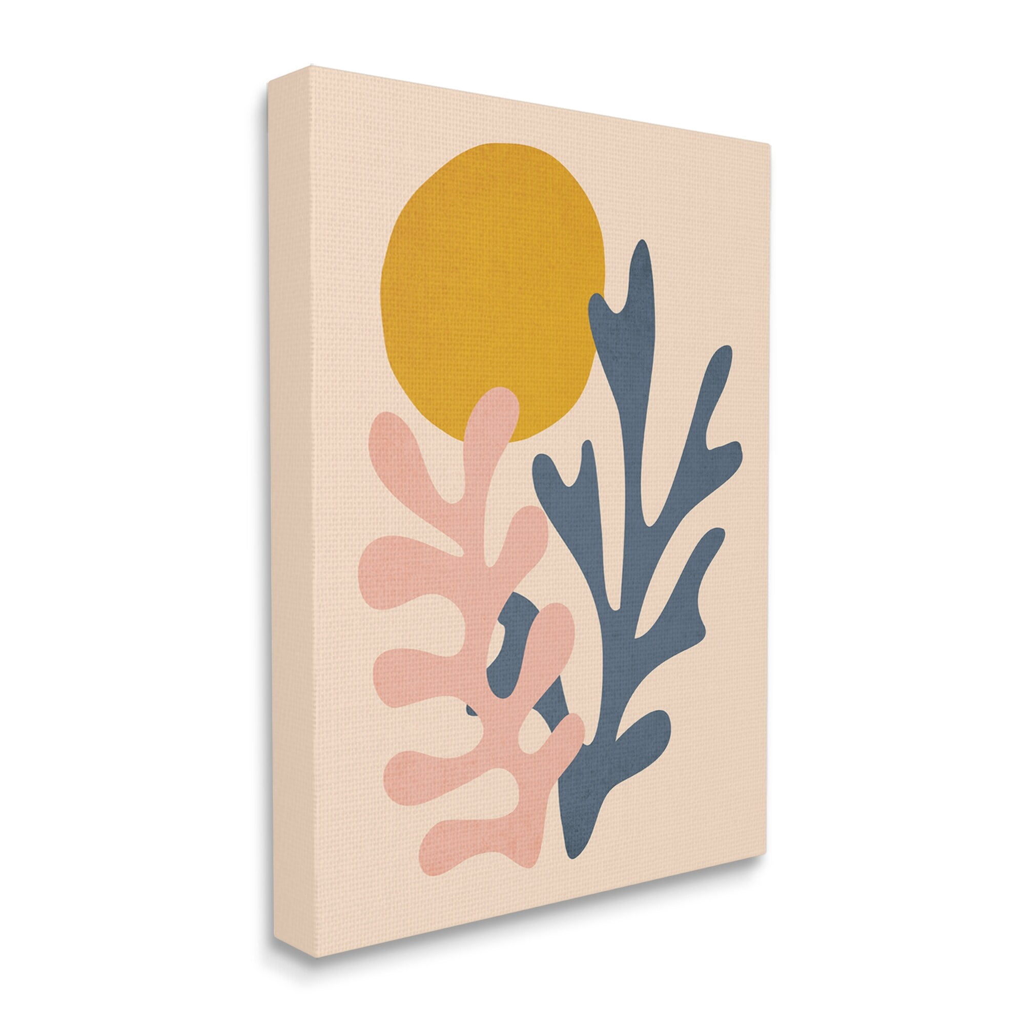 Stupell Industries Contemporary Pastel Leaf Forms Abstract Sun Shape Graphic Art Gallery Wrapped Canvas Print Wall Art, Design by JJ Design House LLC