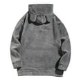 thumbnail image 5 of Men's Sherpa Fleece Sets 2 Piece Hoodie and Shorts Casual Sports Outfits Fuzzy Soft Warm Lounge Tracksuits (XL, Gray), 5 of 7