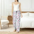 thumbnail image 5 of Uemuo Tulips Flowers Pattern Women's Wide Leg Palazzo Lounge Pants with Pockets Light Weight Loose Comfy Casual Pajama Pants-Small, 5 of 9