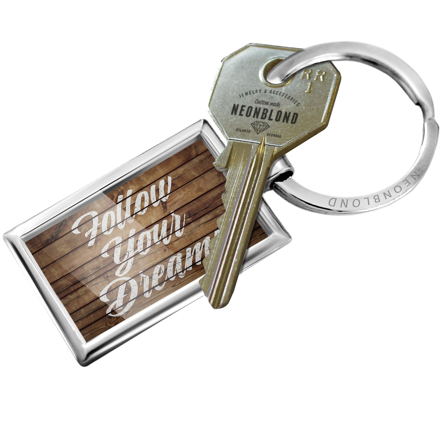 NEONBLOND Keychain Painted Wood Follow Your Dreams - image 1 of 1