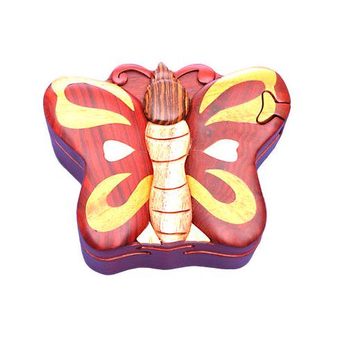 Butterfly Secret Wooden Puzzle Box