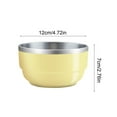 thumbnail image 6 of Stainless Steel Bowl Set of 4, Small 12cm Double Walled Insulated Bowls in Pink Green Army Green Yellow, Non-slip & Dishwasher Safe for Snacks Desserts, Perfect for Picnics Office Lunches, 6 of 8