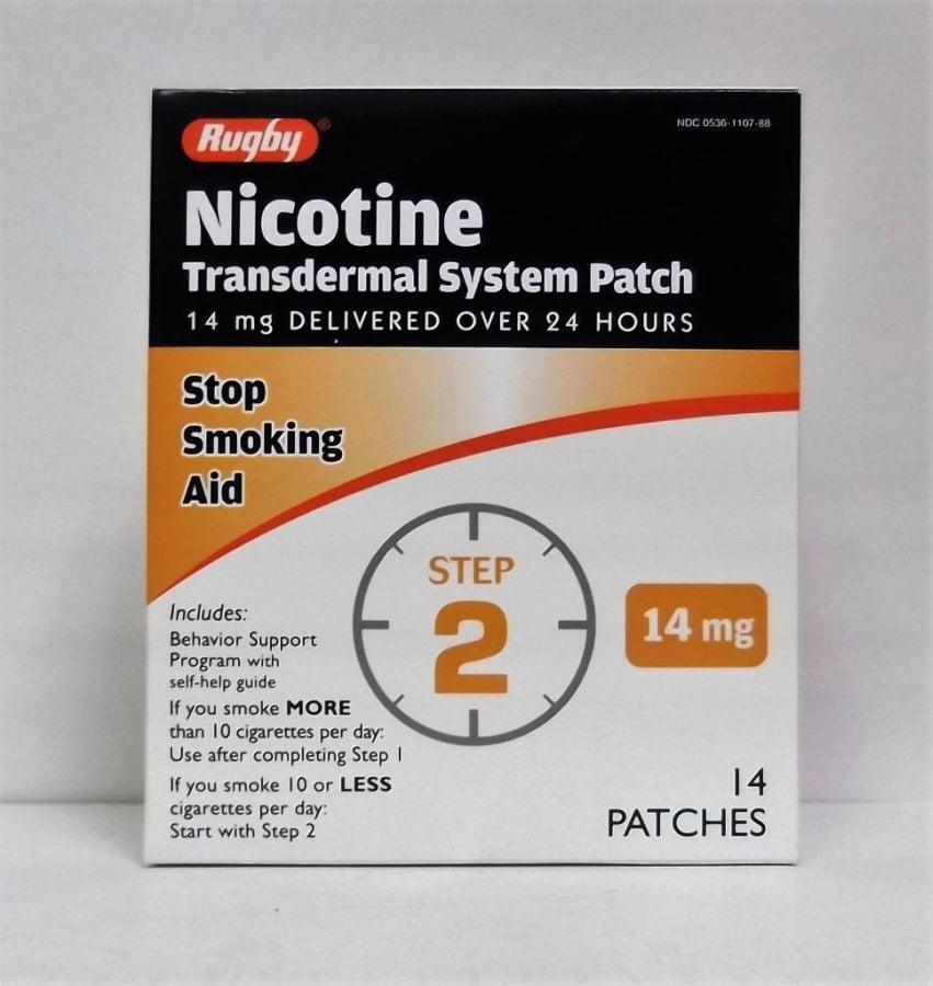 Rugby Step 2 Nicotine Transdermal Patch System, 14 Count
