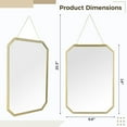 thumbnail image 2 of Wall Mirror, Hanging Wall Mirror, Gold Geometric Mirror with Chain, Decorative Vanity Mirror with Gold Metal Frame, Hanging Makeup Mirror for Bathroom, Bedroom, Entryway, 2 of 6