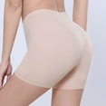 thumbnail image 3 of Peichun Womens Smooth and Seamless Under Shorts for Dresses Stretch High Waist Safety Shorts Pure Color Comfortable Breathable Boxer Underwear for Skirt Bottoming Beige M, 3 of 3