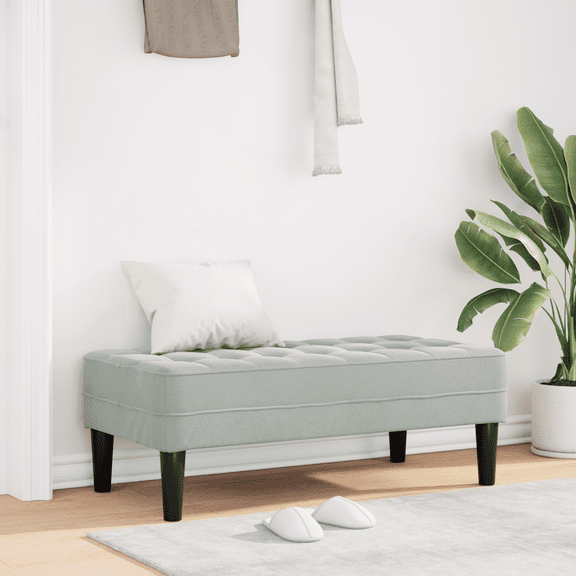 vidaXL Light Grey Velvet Bench 113 cm