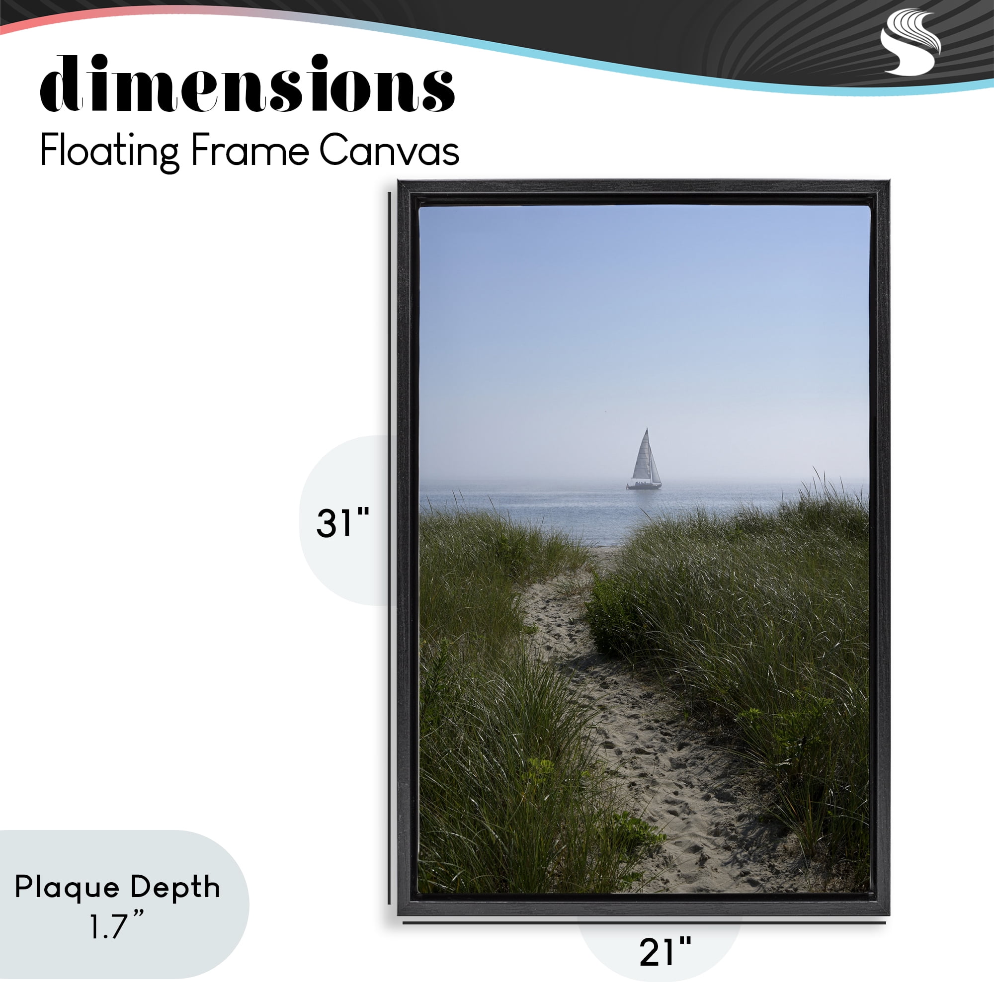 Stupell Industries Path to Morning Sail Black Framed Floater Canvas Wall Art, design by JLM Photographs