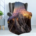 thumbnail image 4 of Americana Soft Flannel Fleece Throw Blanket, Night View in Ai Petri Full Moon Sunset in Alps Rocky Mountains Picture Print, Cozy Plush for Indoor and Outdoor Use, 50" x 60", Multicolor, by Ambesonne, 4 of 5