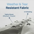 thumbnail image 3 of ALEKO 13 x 10 ft Grey White Striped Motorized Retractable Patio Awning, 3 of 5