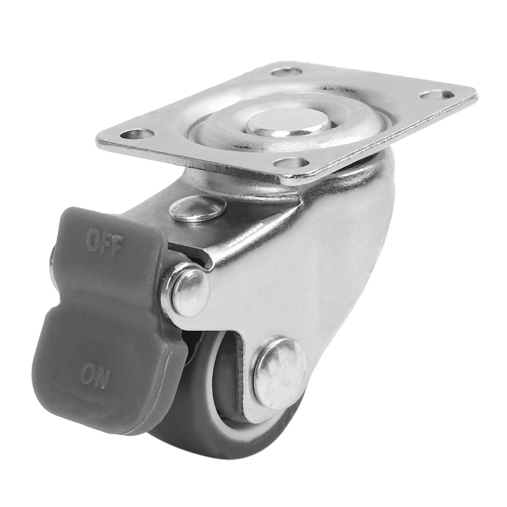 12 Pack 1 Inch Low Casters Wheels Soft Rubber Swivel Caster with Top Plate 100 Lb Capacity