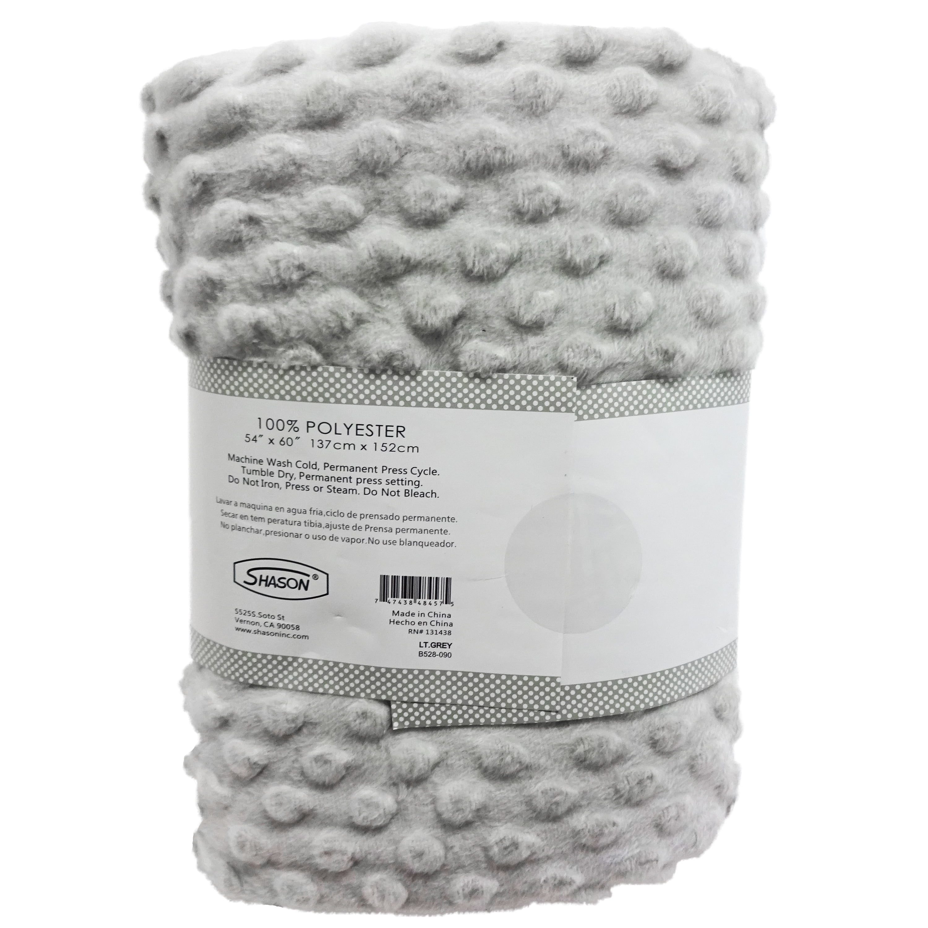 Shason Textile (1.5 Yard Cut) Soft Minky Dot Fleece, Light Grey.