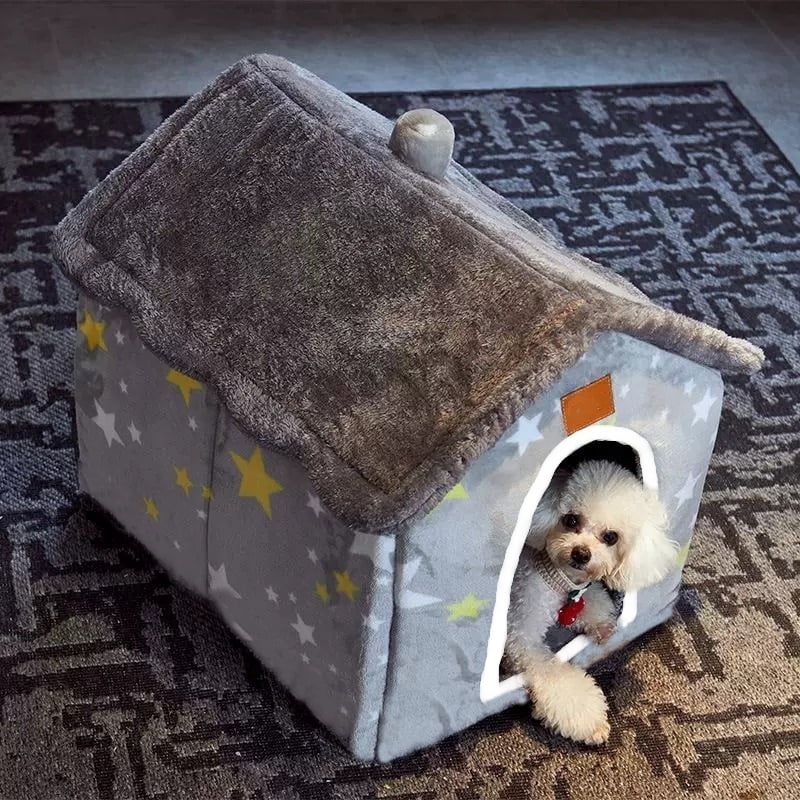 Dog House Indoor Puppy Cave Cat Nest Kennel Pet Bed Portable Memory Sponge Foldable Houses with Cushion