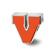 LogoArt Sterling Silver University Of Virginia Block V Enameled Logo Bead Charm