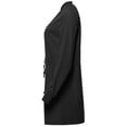 thumbnail image 3 of FashionOutfit Women's Casual Solid Anorak Safari Long Sleeve Zipper Closure Long Bomber Jacket, 3 of 5
