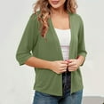 thumbnail image 4 of Women's Short Sleeve Open Front Cardigans Casual Fall Cardigan Blouses S-2XL, 4 of 6