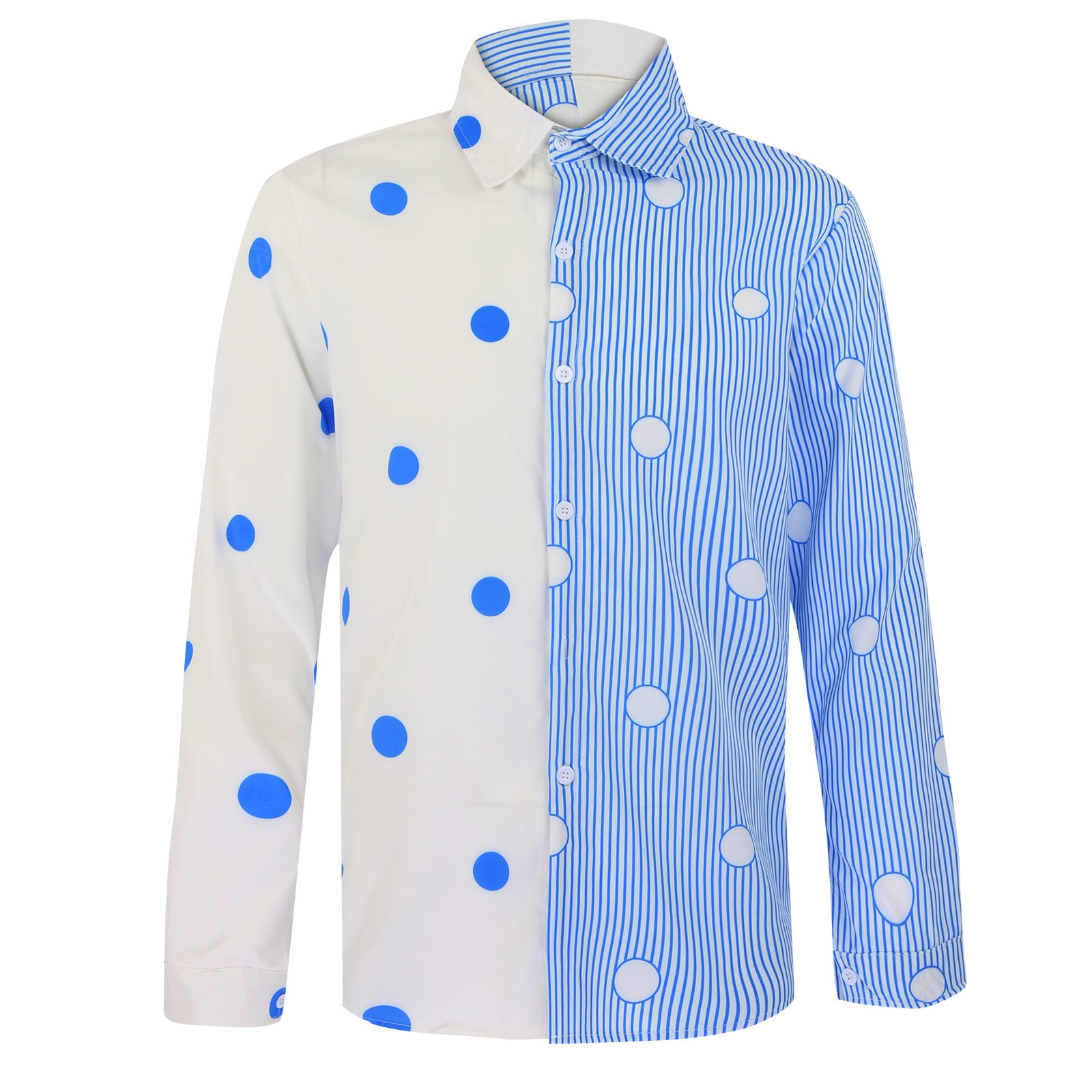 Blue polka dot shirt mens hot sale