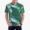 thumbnail image 1 of Balery Peacock And Flowers Camisa Polo de Hombre con Estampado, de Manga Corta y Tejido Medio, Camisa Tipo Golf Polo-Large, 1 of 6