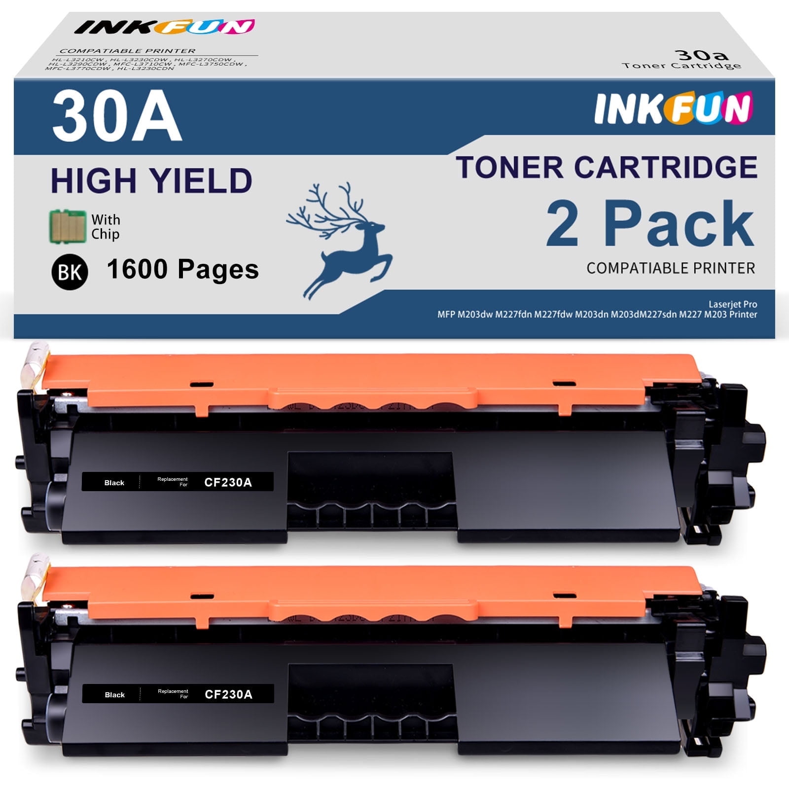 Toner Bank 2-Pack Black Toner Cartridge Compatible for HP