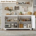 thumbnail image 6 of Buffet Cabinet with Storage, Rattan Storage Cabinet with 4 Doors, Modern Accent Sideboard with Sturdy Wood Feet, for Living Room, Dining Room, Entryway, 6 of 7