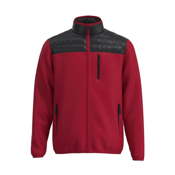 Chamarra George Talla G para Hombre Polar con Nylon Rojo