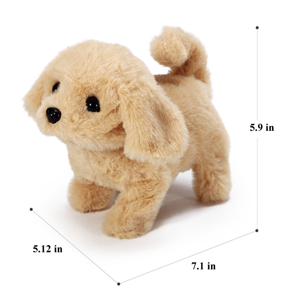 GJX Manunclaims Plush Toy Puppy Electronic Interactive Pet Dog Walking Barking Tail Wagging Stretching Companion Animal for Kids