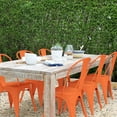 thumbnail image 3 of FDW Set of 4 Metal Dining Chairs, Wooden Seat, 18" Stackable Kitchen Chairs for Indoor Outdoor Patio, Restaurant, Cafe Seating (Orange), 3 of 6