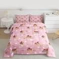 thumbnail image 3 of Homewish Farm Animal Horse Full Size Comforter Sets,Cartoon Flower Floral Bedding Comforter Set,Western Cowgirl Bedding Sets For Girls Kids,Microfiber Bedroom Decor Reversible,3 Pieces, 3 of 9