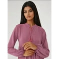 thumbnail image 3 of Textured Long Sleeve Crew Neck Maxi Dress, 3 of 7