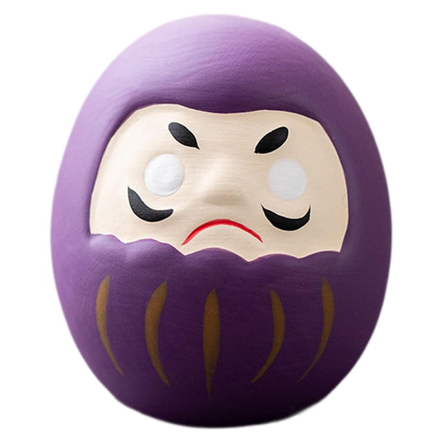Figura de Daruma japonesa, estatua de cerámica, decoración del hogar, centro de mesa creativo, adorno decorativo de mesa, regalo para estante de mesa Púrpura