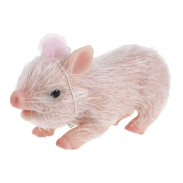 Geruite Pig 5 Inch Mini Realistic Silicone Piglet Mini Simulation Soft