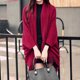 thumbnail image 5 of Poncho cálido con frente abierto para mujer, chales con bloques de color, cárdigan de invierno, ponchos para mujer, 5 of 5
