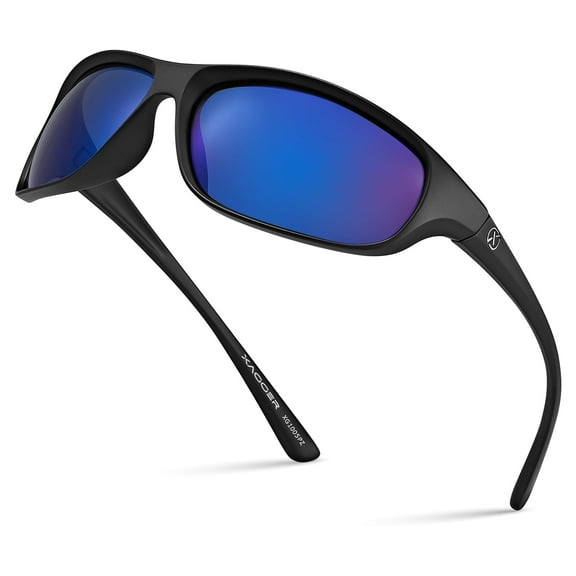 Xagger Wrap Around Sport Polarized Sunglasses for Men Women Running Driving Fishing TR90 Frame Glasses