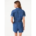 thumbnail image 3 of Free Assembly Women's Short Sleeve Romper with Elastic Waist, 3 of 7