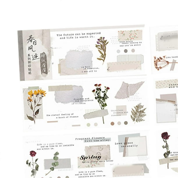 5 Sheet Flower Plant Stickers Set Transparent Decorative Stickers Decals for DIY Craft Card Making Journaling