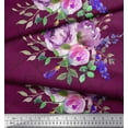 thumbnail image 3 of Soimoi Japan Crepe Satin Fabric Watercolor Flower Geometric Print Fabric by the Yard 42 Inch Wide, 3 of 3
