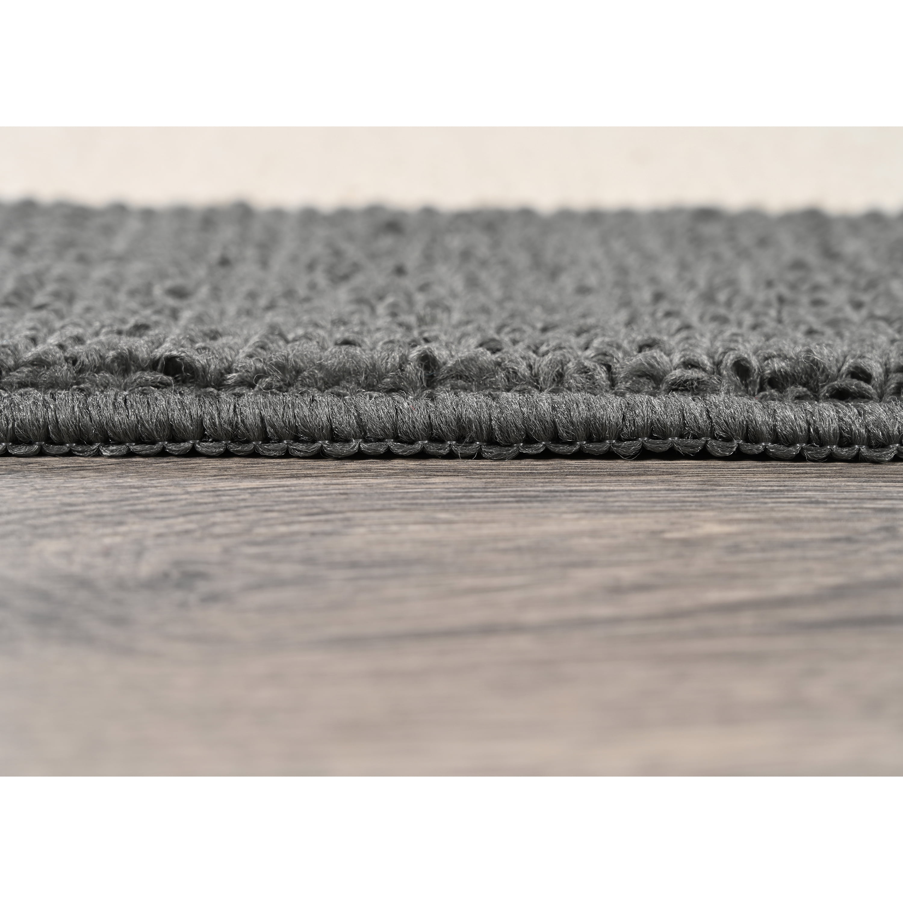 Garland Rug Borderline Polypropylene Cinder Gray/Ivory Indoor/Outdoor Area Rug, 5' x 7'