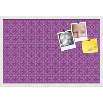 PinPix ArtToFrames 28x18 Custom Cork Bulletin Board    Poster Board Has a Fabric Style Canvas Finish, Framed in Satin White Frame (PinPix-595)