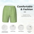 thumbnail image 5 of Gaeub Green Gingham Mens Swim Trunks Stretch Beach Shorts Quick Dry for Men Swim Shorts Swimwear with Pockets- X-Large, 5 of 9
