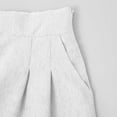 thumbnail image 6 of Stephy Womens Casual Elastic Waist Shorts High Waist Wide Leg Pleated Business Work Trouser Shorts Without Pockets, White, XXL, 6 of 7