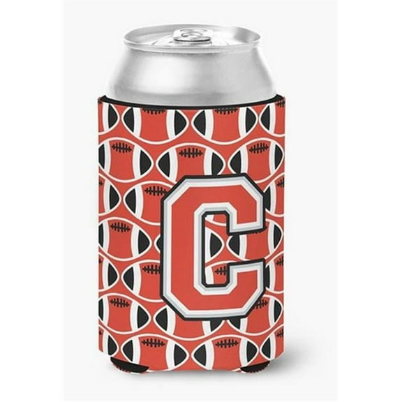 Letter C Football Scarlet & Grey Can or Bottle Hugger