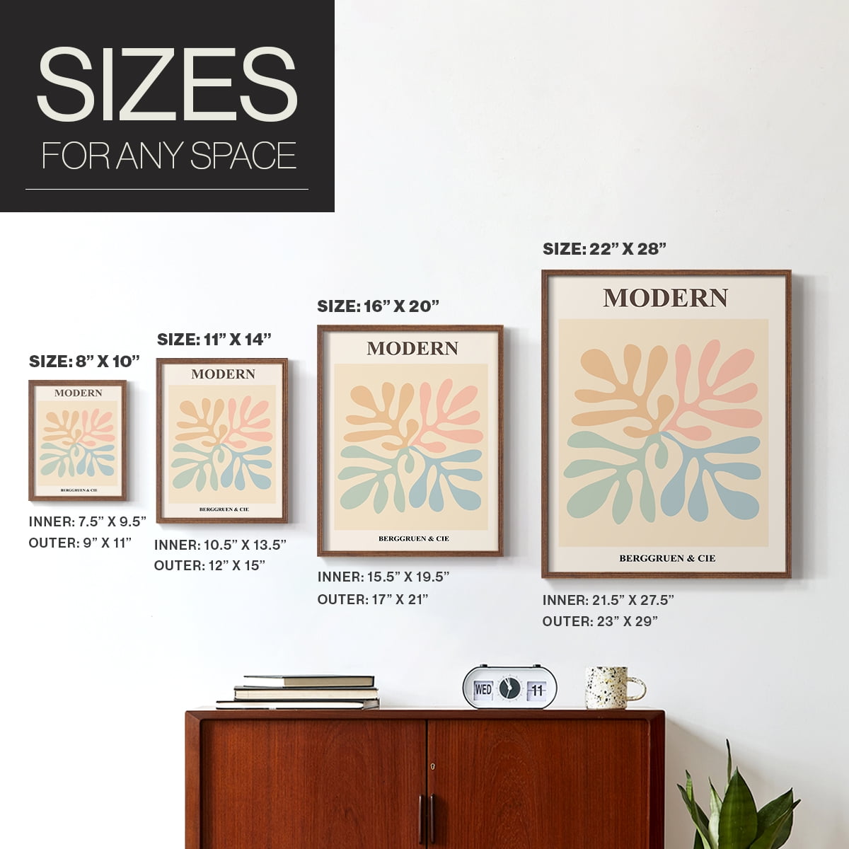 Matisse CXI Framed Print in Brown Solid Wood 8 x 10 Framed Print