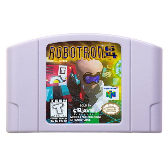Video Games Compatible for the n64 console, replacement cartridge for Robotron 64 NTSC